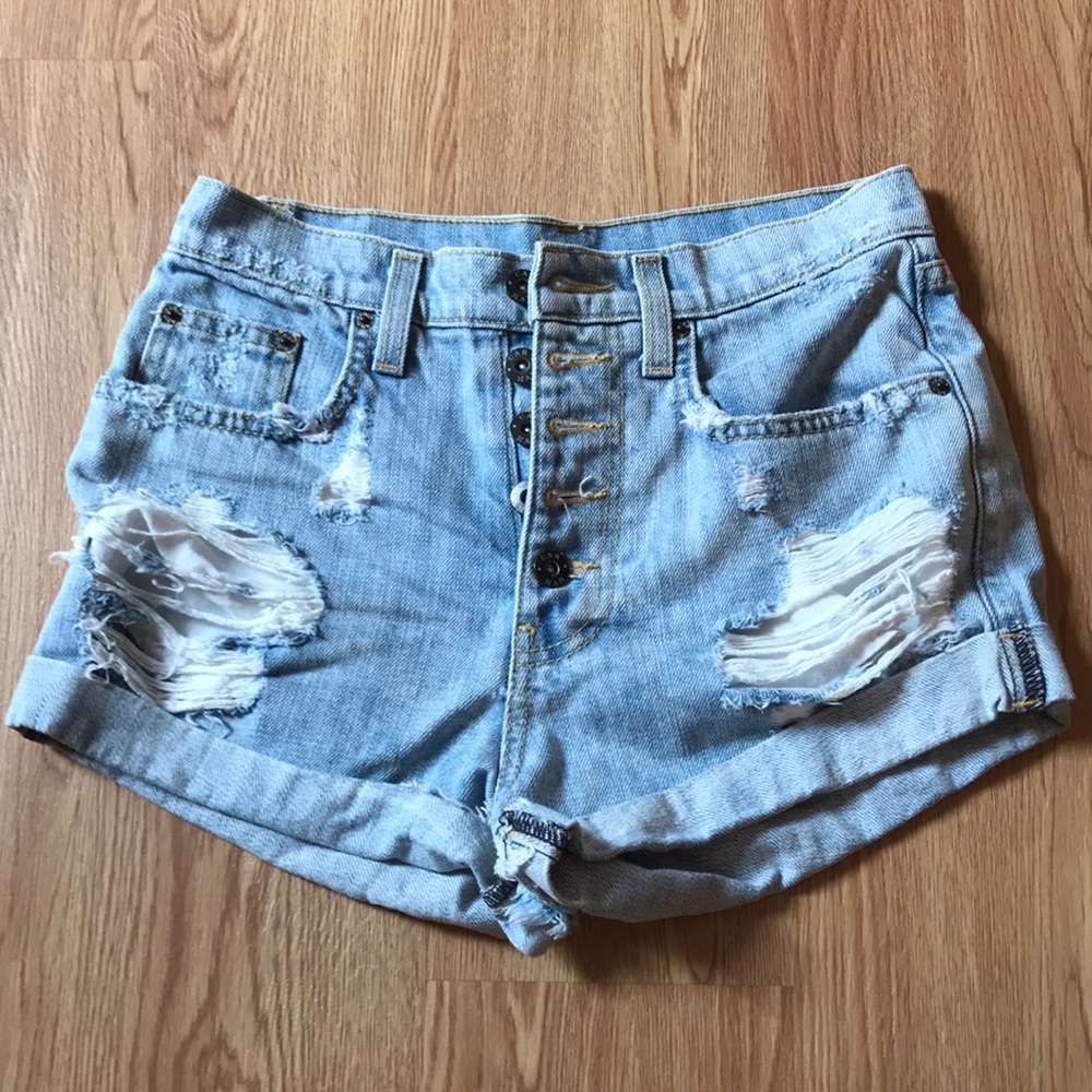 blue denim shorts